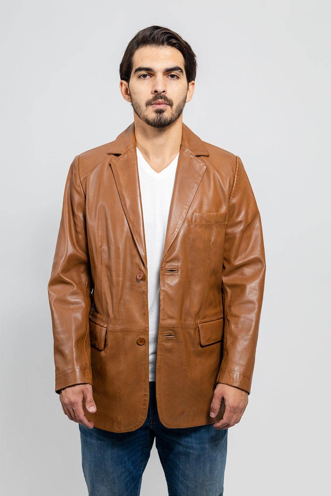 Esquire - Fashion Leather Jacket (Whiskey) - My Men's Shop