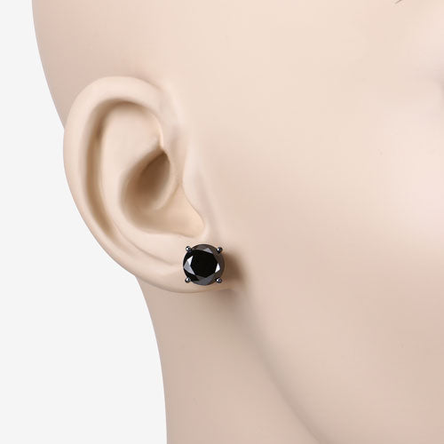 Pendientes de oro blanco de 14 quilates con diamantes negros genuinos de 4,91 quilates