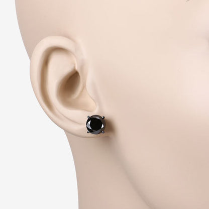 Pendientes de oro blanco de 14 quilates con diamantes negros genuinos de 4,91 quilates