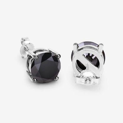 Pendientes de oro blanco de 14 quilates con diamantes negros genuinos de 4,91 quilates