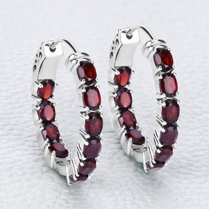 Pendientes de plata de ley .925 con granate auténtico de 4.00 quilates