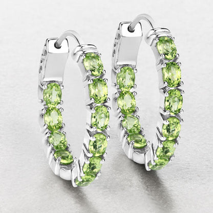 Pendientes de Plata de Ley .925 con Peridoto Genuino de 3.40 Quilates