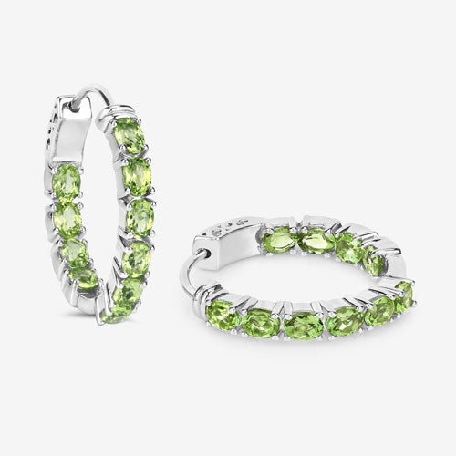 Pendientes de Plata de Ley .925 con Peridoto Genuino de 3.40 Quilates