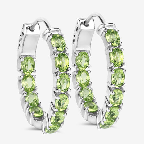 Pendientes de Plata de Ley .925 con Peridoto Genuino de 3.40 Quilates