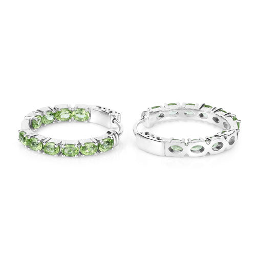 Pendientes de Plata de Ley .925 con Peridoto Genuino de 3.40 Quilates
