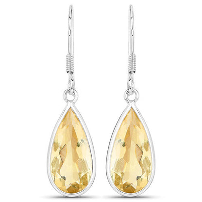 Pendientes de plata de ley .925 con citrino genuino de 10,04 quilates