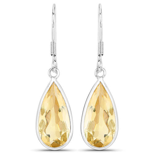 Pendientes de plata de ley .925 con citrino genuino de 10,04 quilates