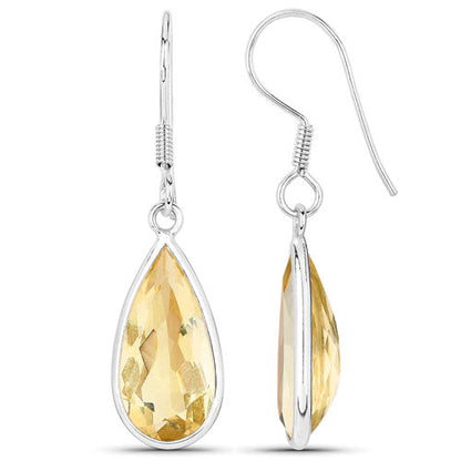 Pendientes de plata de ley .925 con citrino genuino de 10,04 quilates