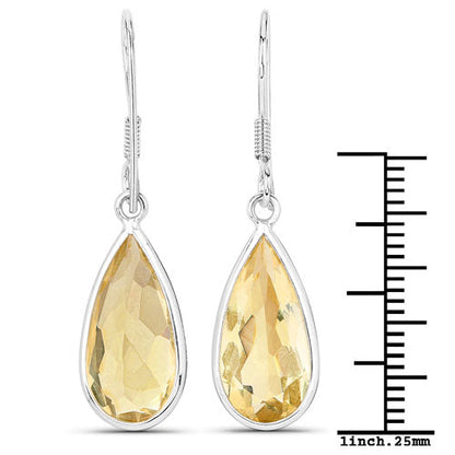 Pendientes de plata de ley .925 con citrino genuino de 10,04 quilates