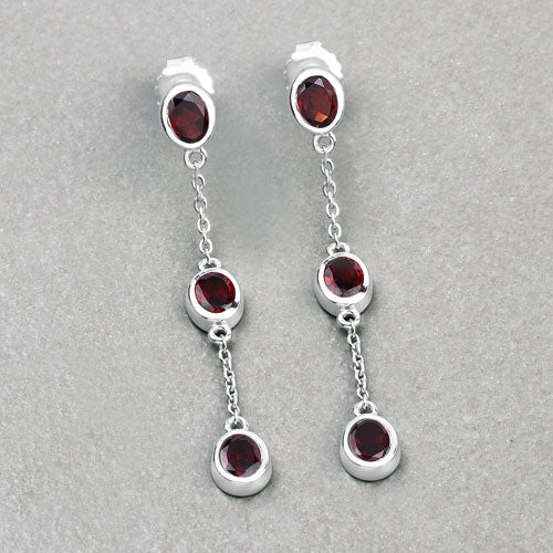 Pendientes de plata de ley .925 con granate auténtico de 2.70 quilates