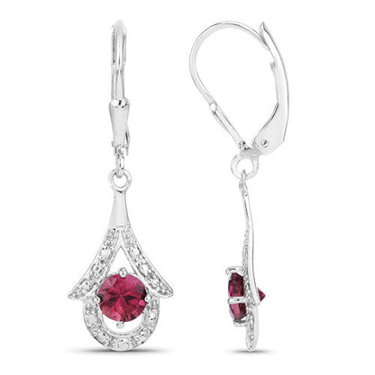 Aretes de Plata Esterlina .925 con Turmalina Rosa Genuina de 1.20 Quilates