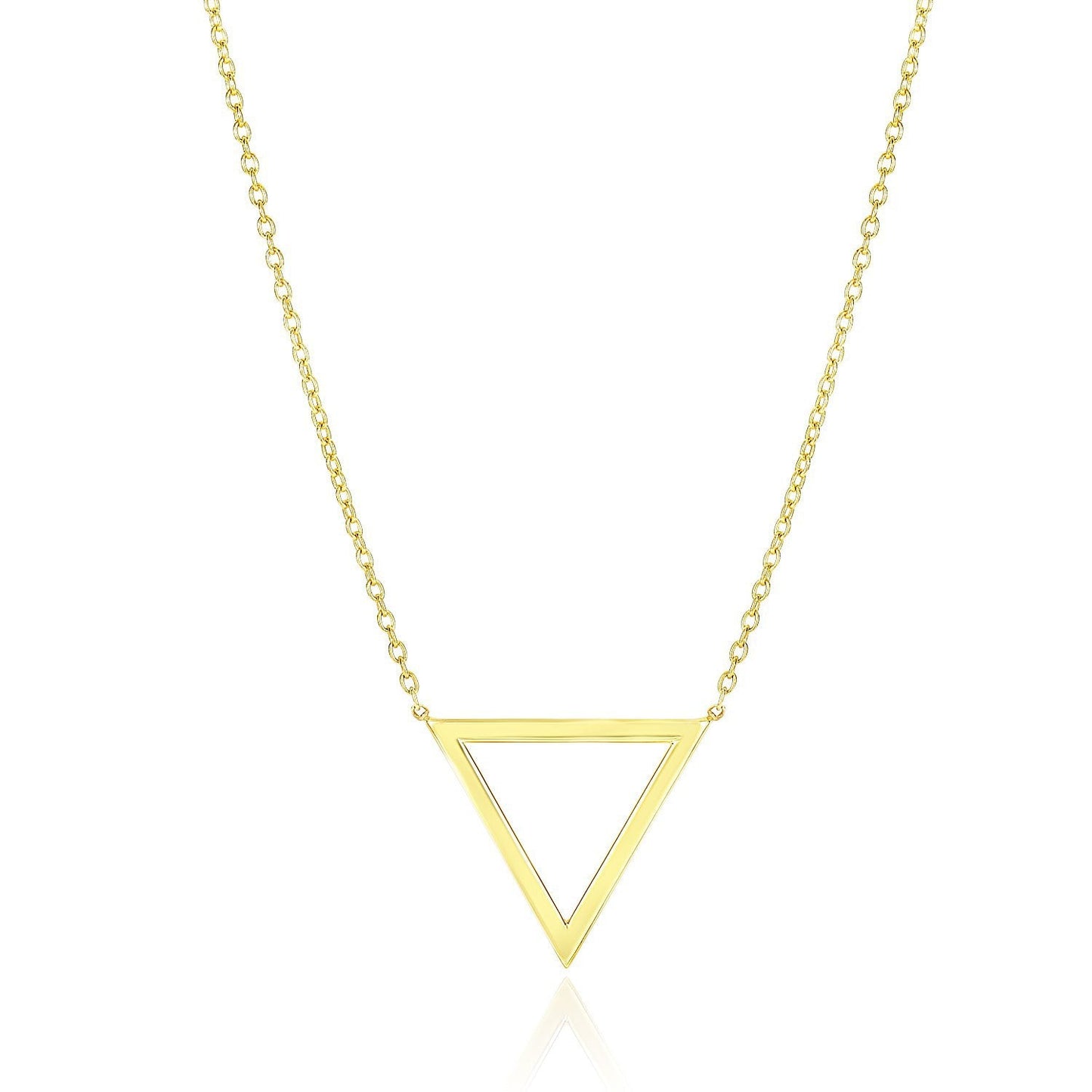 Collar de cadena con símbolo Delta de oro amarillo de 14k