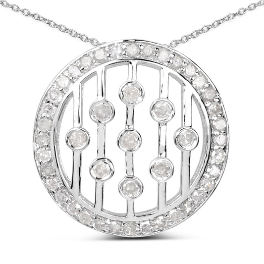 Colgante de plata esterlina .925 con diamante blanco genuino de 0.53 quilates