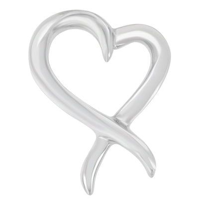 Collar con colgante de lazo de concientización con corazón calado en plata de ley .925