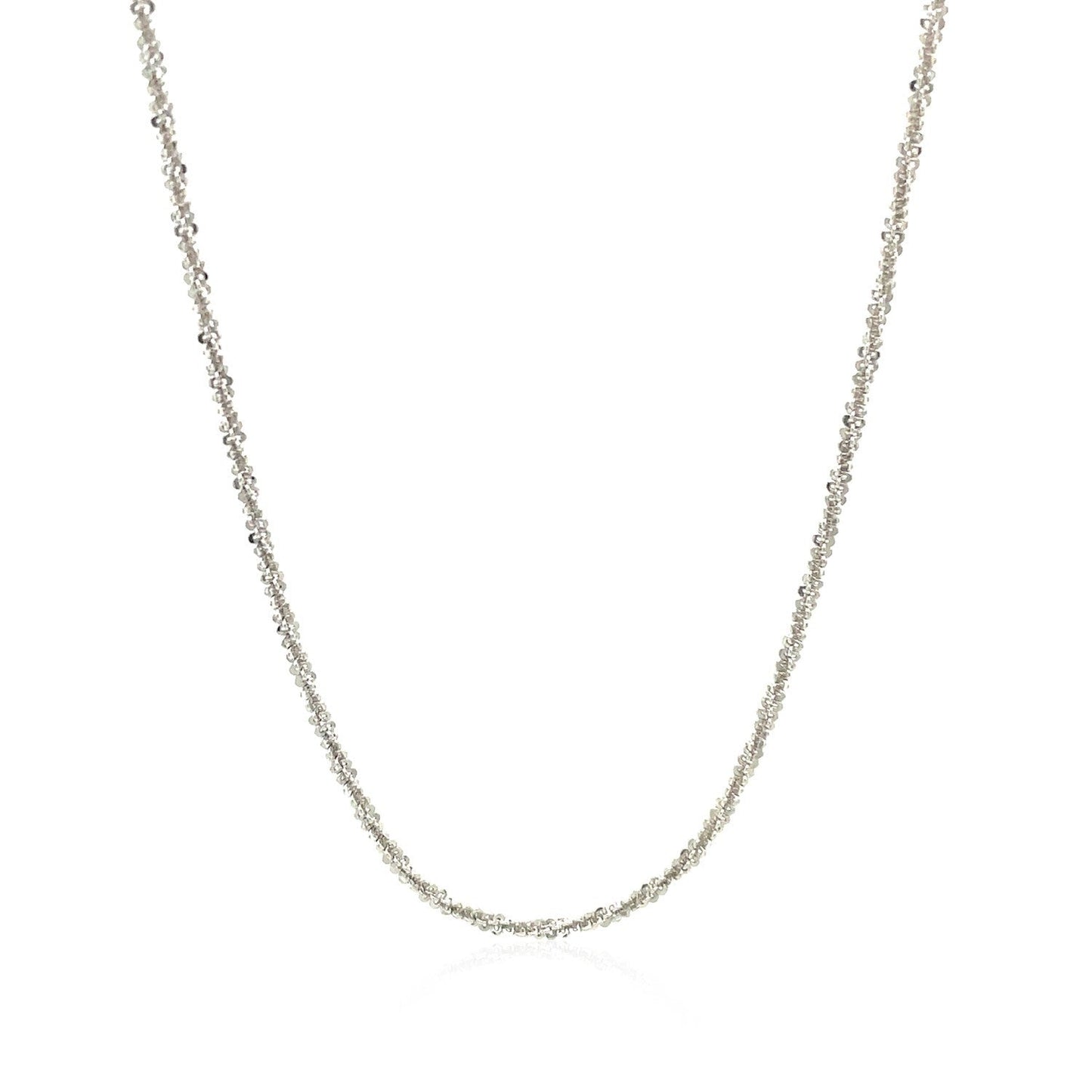 Cadena ajustable de plata de ley de 1,5 mm con brillo