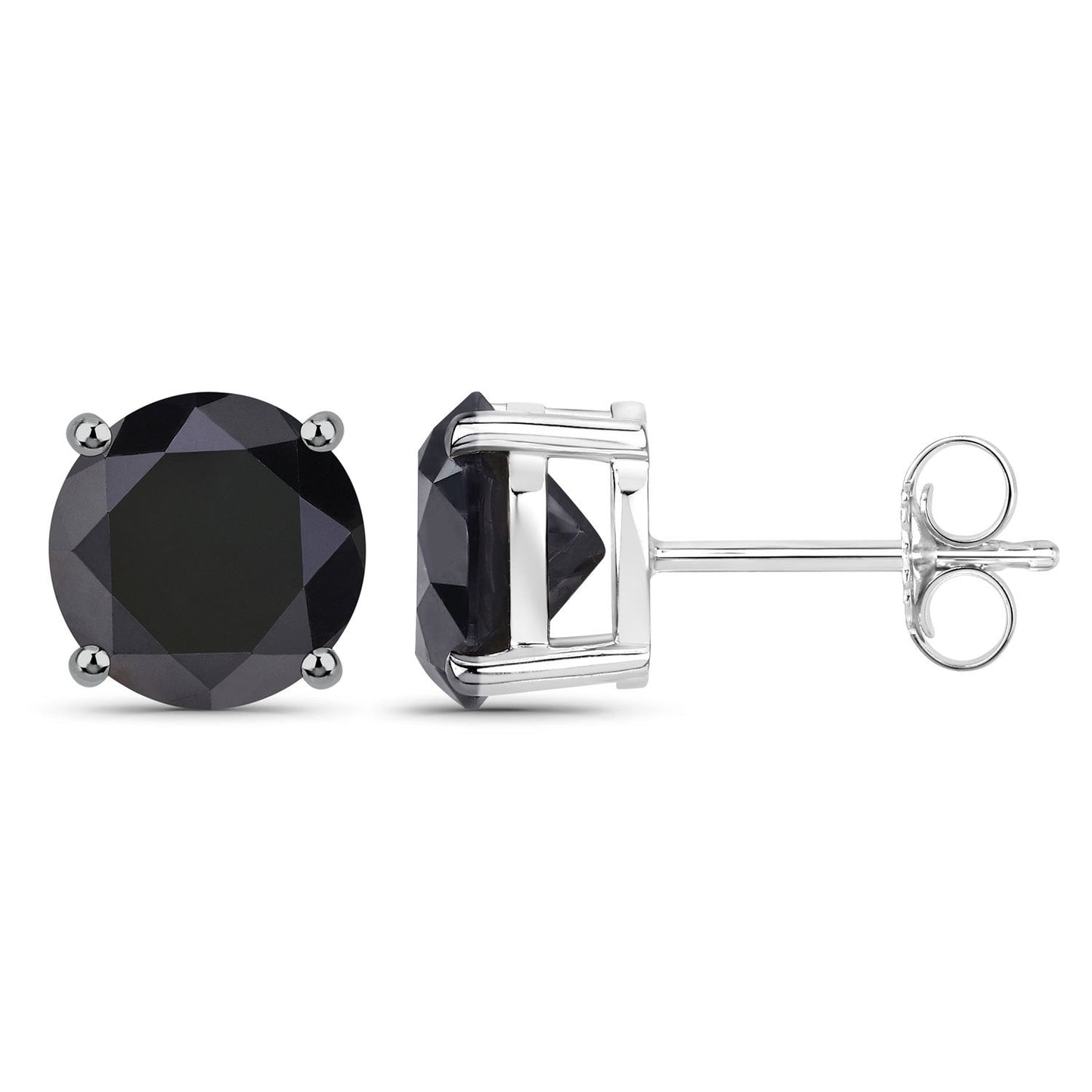 Pendientes de oro blanco de 14K con diamantes negros auténticos de 4.25 quilates