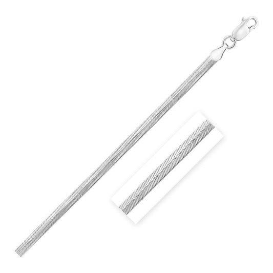 Cadena de Espiga de Plata de Ley con Baño de Rodio 3.3mm