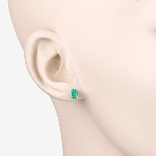 Pendientes de oro amarillo de 10 quilates con esmeralda zambiana auténtica de 0,88 quilates
