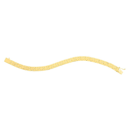 Pulsera de trébol de oro amarillo de 14k y 7 pulgadas (6.50 mm)