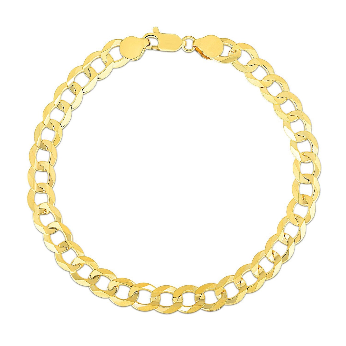 Pulsera de eslabones 10k de oro amarillo de 7.0mm