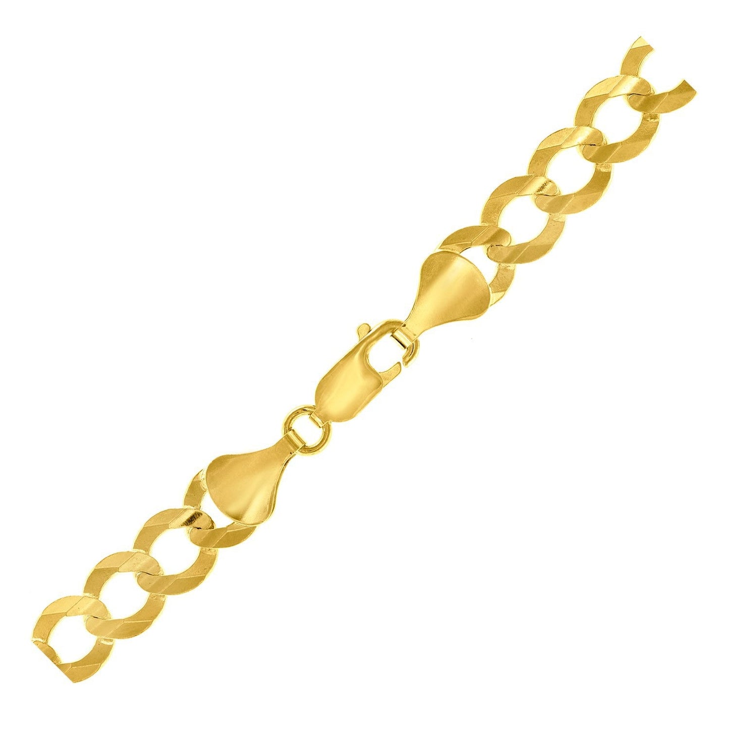 Cadena barbada sólida de oro amarillo de 14k y 8.2mm