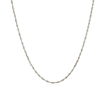 Cadena Singapur de oro blanco de 10k y 1.0mm