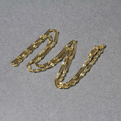 Cadena Singapur de oro amarillo de 14k y 2.1mm