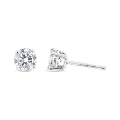 Pendientes Clásicos de Oro Blanco de 14K con Diamantes de Laboratorio de 5/8 Cttw Engarzados en 4 Garras (Color F-G, Claridad VS2-SI1)
