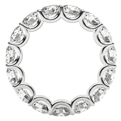 Anillo de eternidad de diamantes cultivados en laboratorio de talla redonda en oro blanco de 14k (5 quilates FG/VS2)
