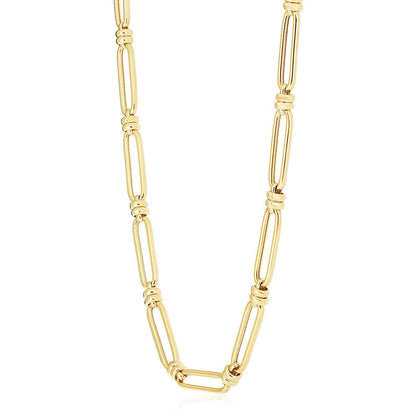 Collar de eslabones ovalados Jax de oro amarillo de 14k con alto pulido