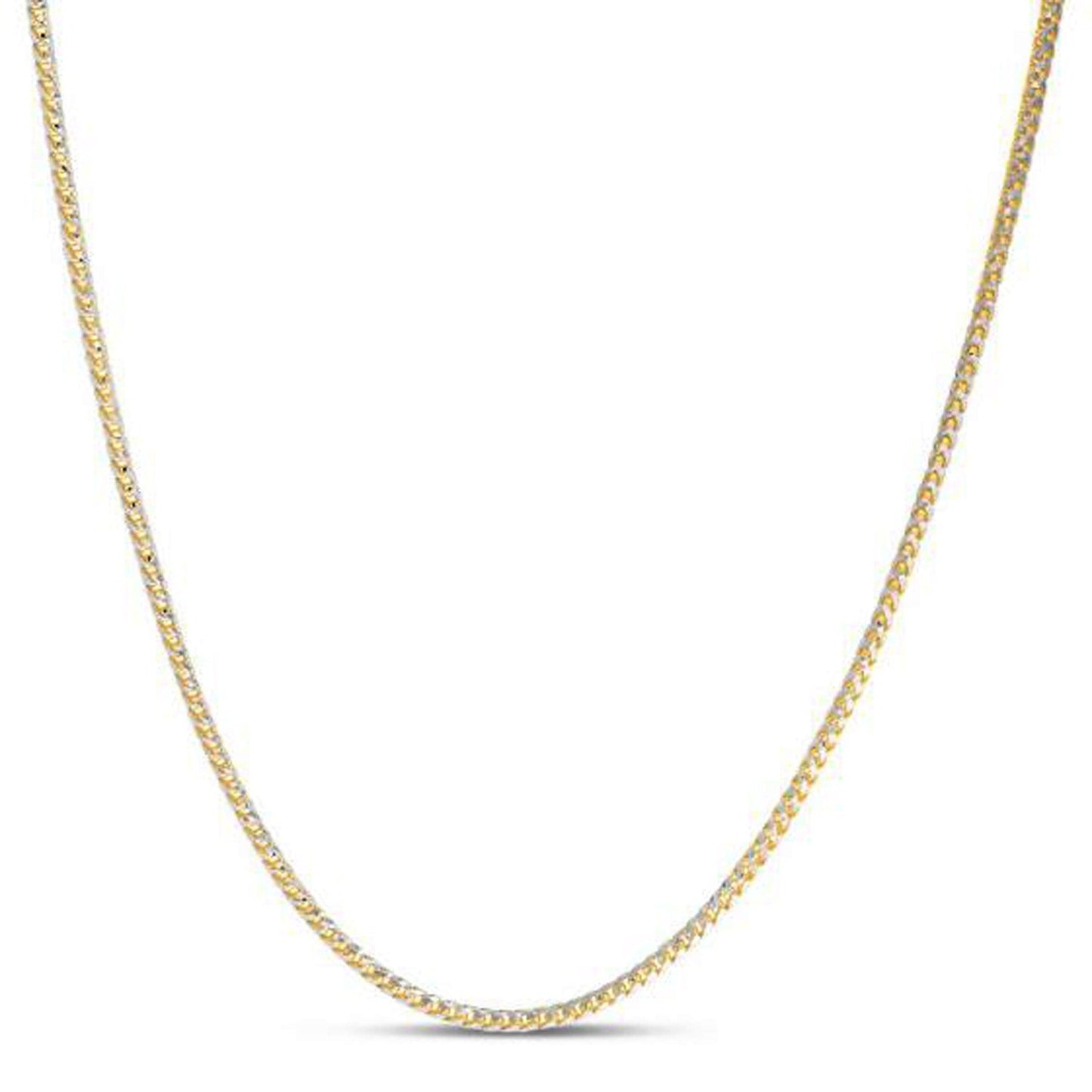 Cadena de oro amarillo de 14 quilates, eslabón Franco, pavé redondo (2.30 mm)