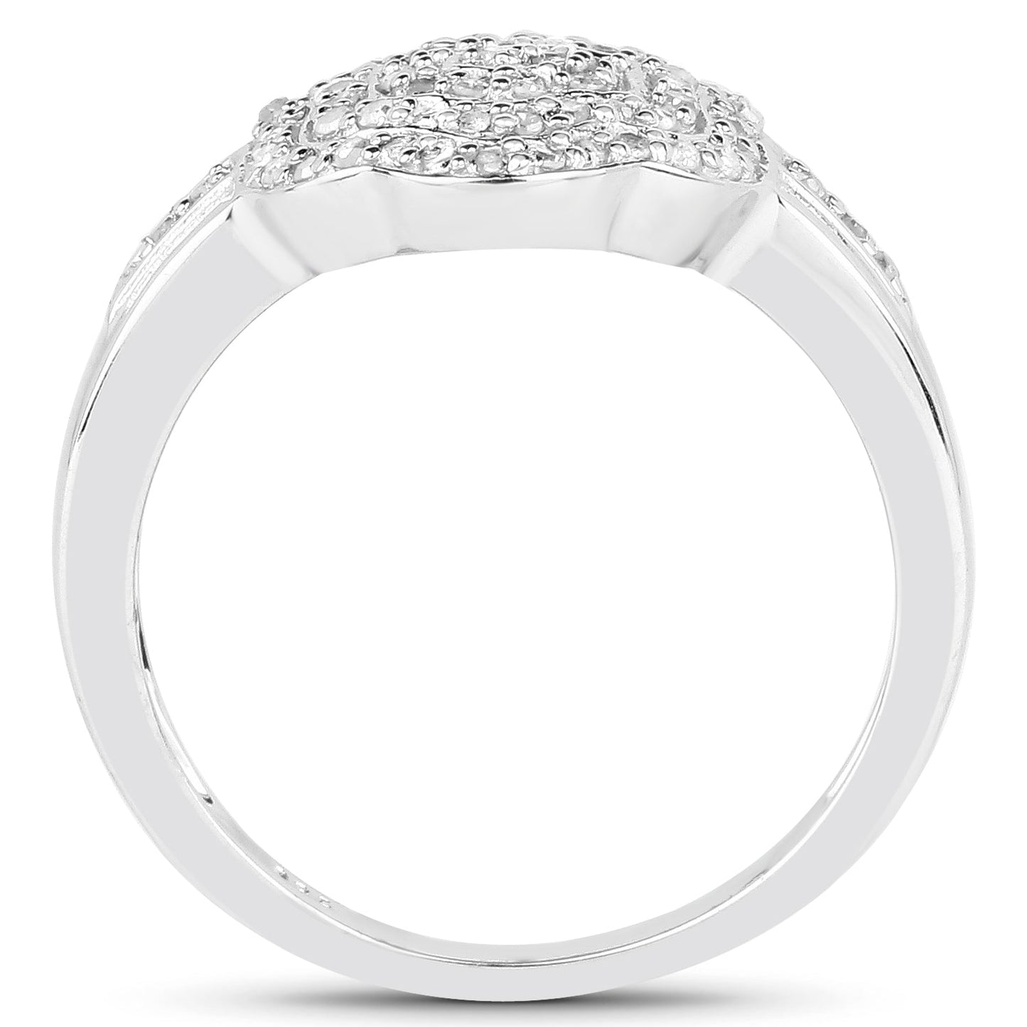 Anillo de plata de ley .925 chapado en oro amarillo de 14 quilates con diamantes blancos genuinos de 0.29 quilates