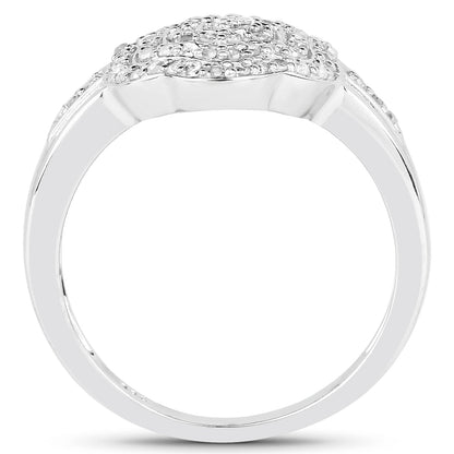 Anillo de plata de ley .925 chapado en oro amarillo de 14 quilates con diamantes blancos genuinos de 0.29 quilates