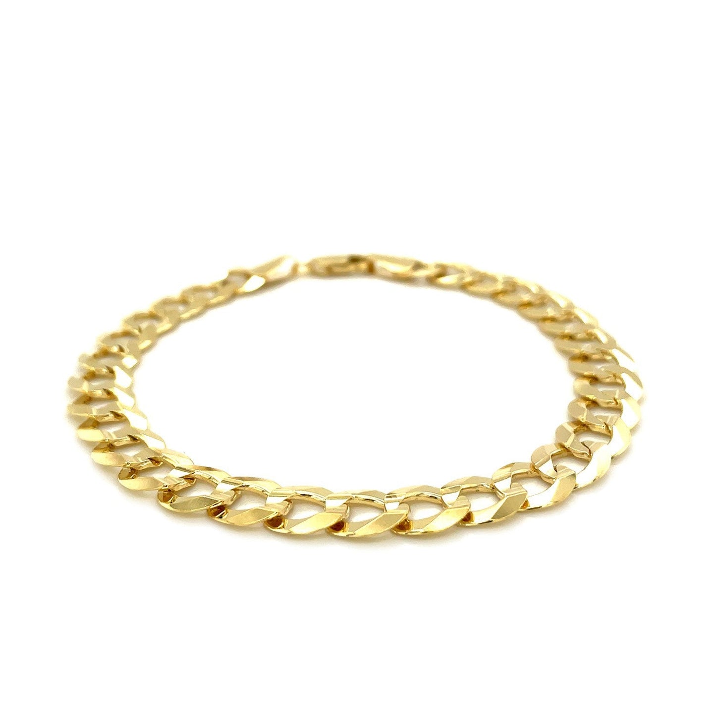 Pulsera Barbada Sólida de Oro Amarillo de 14k y 8.2mm