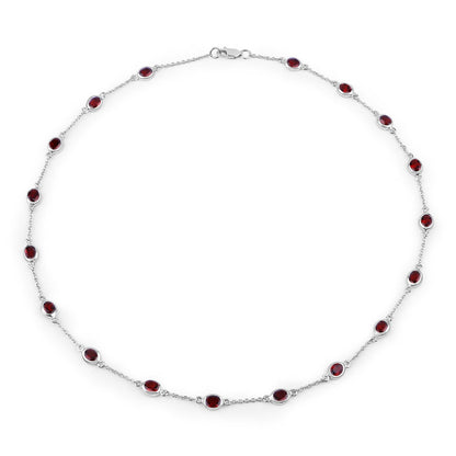 Collar de plata de ley .925 con granate genuino de 8.10 quilates