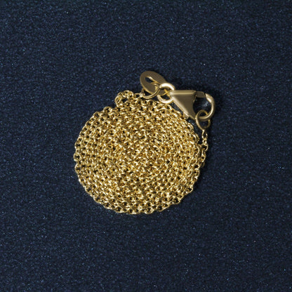 Cadena de Eslabones Redondos de Oro Amarillo de 14k de 1.2mm