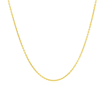 Cadena de eslabones redondos tipo cable de oro amarillo de 14k de 1.1mm