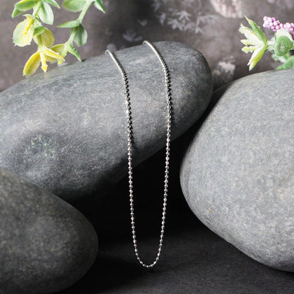 Cadena de cuentas facetadas de oro blanco de 14k de 1.2mm