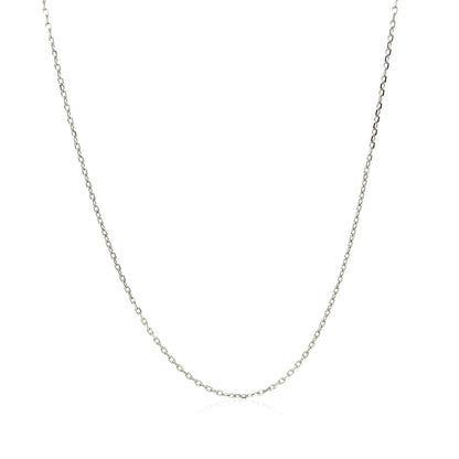 Cadena de eslabones de cable de oro blanco de 10k con corte de diamante (0.87 mm)