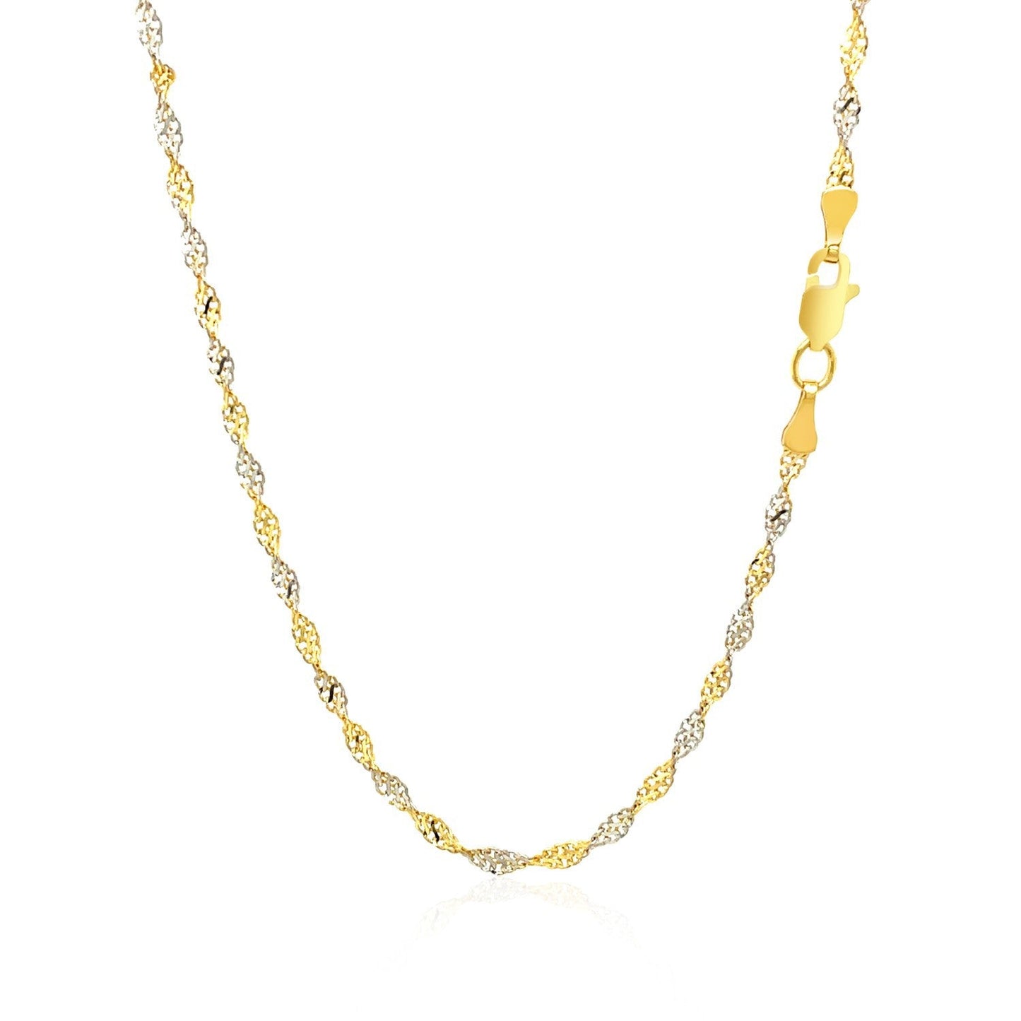 Cadena Singapur de oro bicolor de 14k y 2.0mm