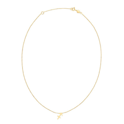Collar de Sagitario de oro amarillo de 14 quilates