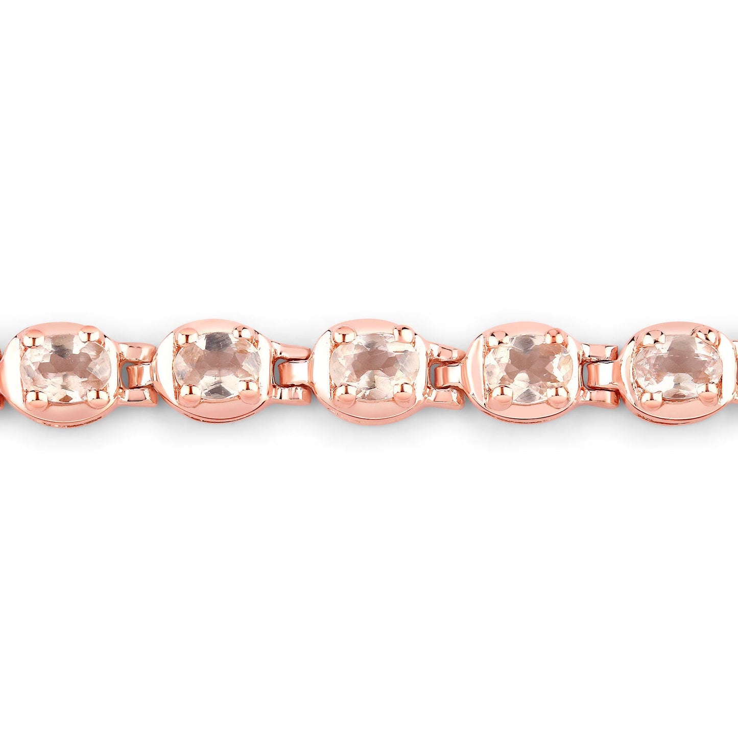 Pulsera de Plata de Ley .925 con Morganita Genuina de 1.35 Quilates