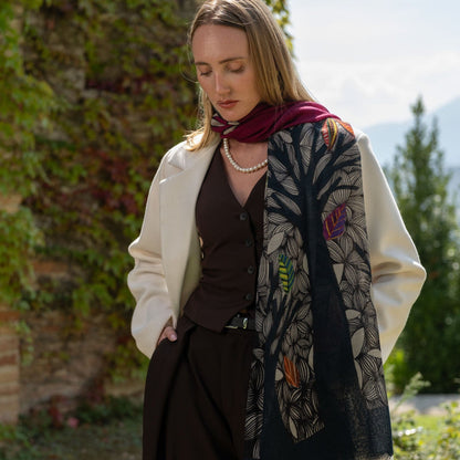 Bosco - Wool Scarf - Raspberry