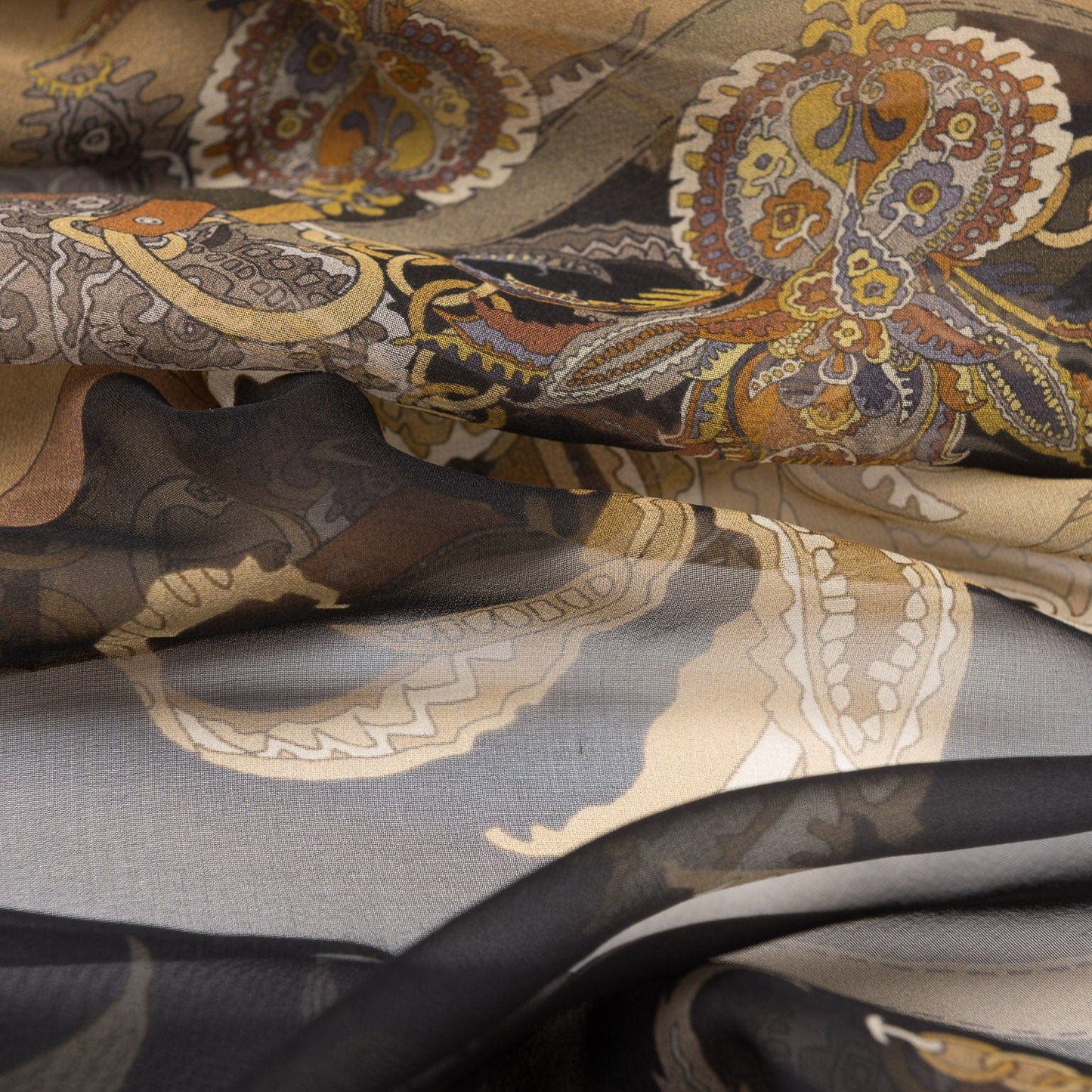 Alessandra - Long Silk Scarf - Black