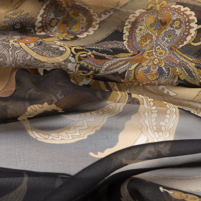 Alessandra - Long Silk Scarf - Black