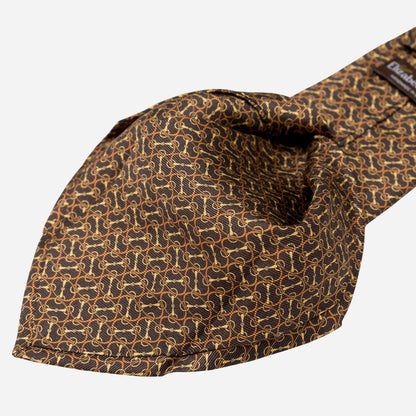 Palio - Printed Silk Tie - Brown - My Men's Shop
