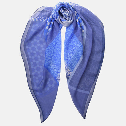 Dafne - Silk Scarf Shawl - Blue