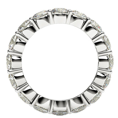 Anillo de eternidad de diamantes redondos cultivados en laboratorio de oro blanco de 14k (4 ct de peso total FG/VS2)
