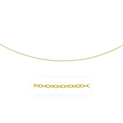 Cadena de oro amarillo de 14k de 2.5 mm con eslabones texturizados