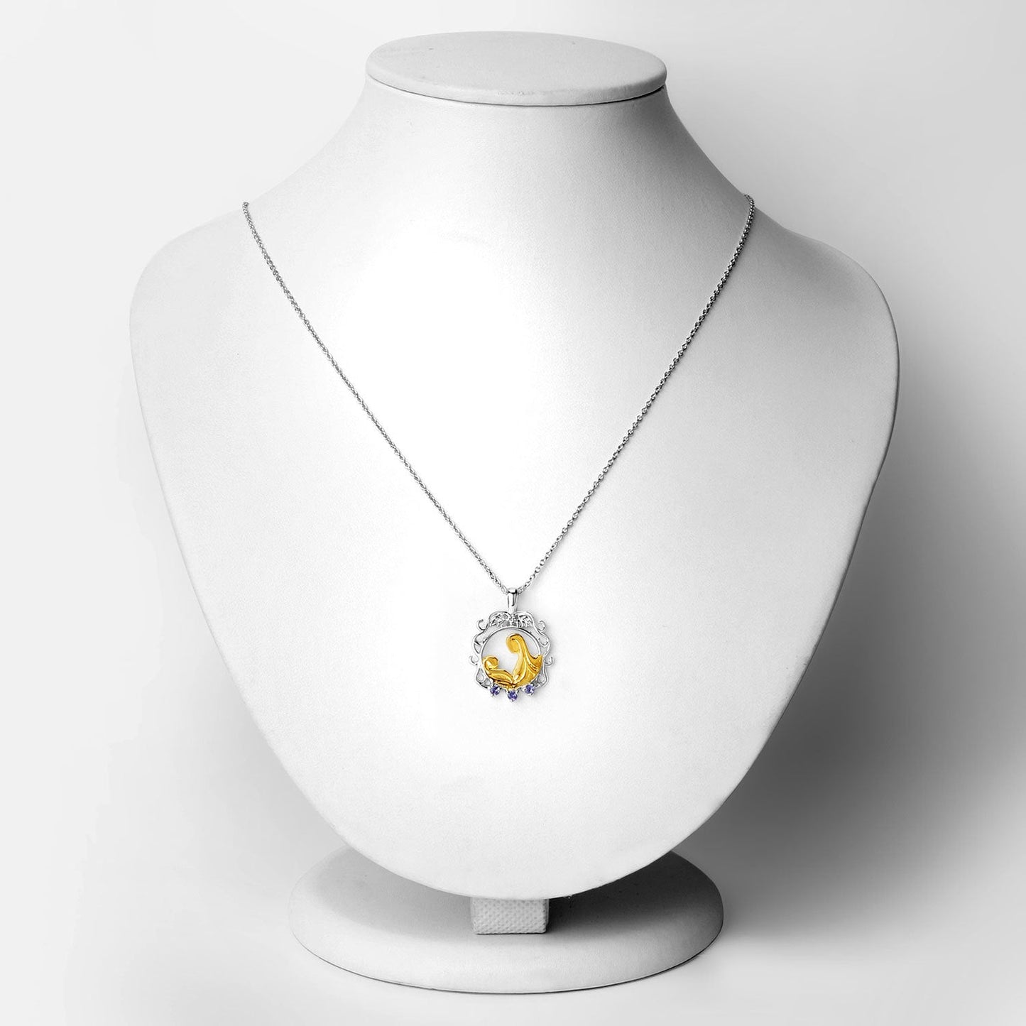 Colgante de plata de ley .925 con tanzanita genuina de 0.11 quilates